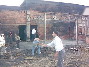 Kadınhanı'nda marangoz atölyesi yandı