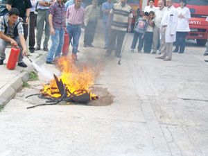 Beyşehir Devlet Hastanesi'nde yangın semineri verildi