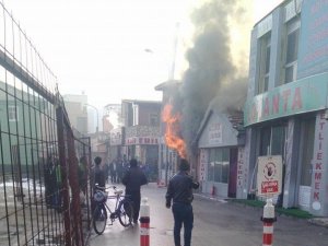 İş yeri alev alev yandı