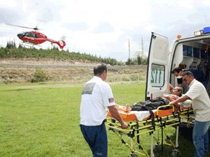 Ambulans kalp krizi geçiren hasta için havalandı