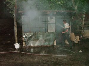 Kulu'daki yangında baraka kül oldu