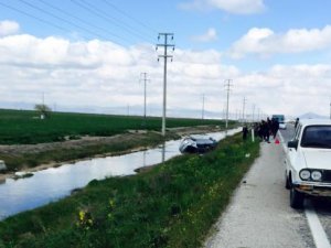 Ereğli yolunda araç şarampole yuvarlandı