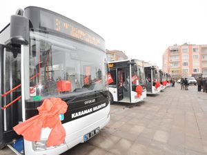 Karaman Belediyesi’nin yeni otobüsleri tanıtıldı