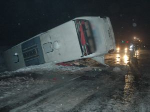 Konya'da otobüs kazası: 10 yaralı
