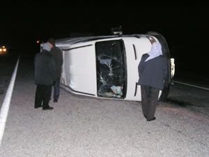 Gizli buzlanma sonucu 2 ayrı kaza, 4 yaralı
