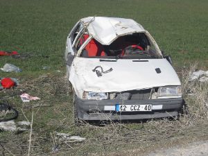 14 yaşındaki çocuğun kullandığı otomobil devrildi