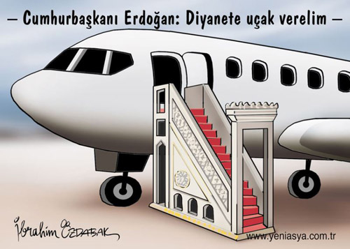 Erdoğan'ın Diyanet'e Uçak Vaadine Karikatürlü Gönderme