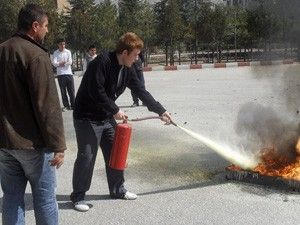 Özel Türmakta yangın söndürme tatbikatı