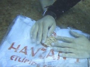 Denizin 10 metre altında etli ekmek ziyafeti