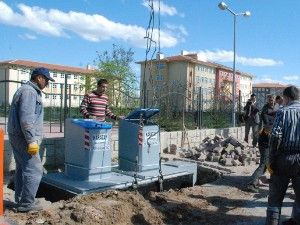 Karatay'da yer altı çöp konteynerleri artıyor