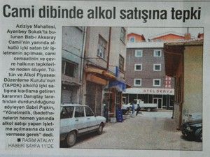 Alkol satışı yapılmaması için girişimde bulunulmuş