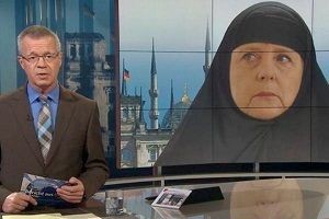 Merkel kara çarşaf giydi