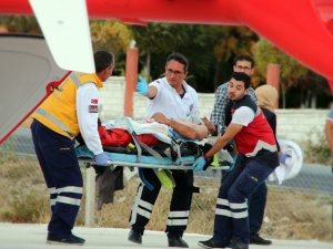 Helikopter Ambulans Yaralı İşçi İçin Havalandı