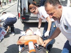 Ehliyet direksiyon sınavında kaza