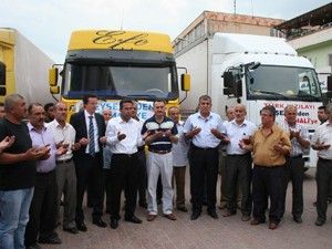 Yardım tırları yola çıktı