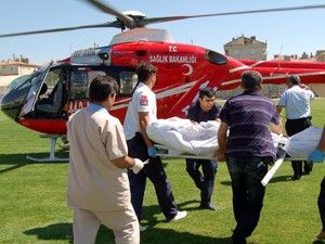 Hava ambulansıyla Konya'ya sevk edildi