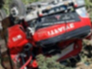 Cihanbeyli'de itfaiye aracı devrildi