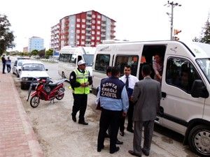 Ereğli'de servis araçlarına denetim yapıldı