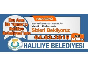 Haliliye Belediyesinin Mart Ayı Halk Günü Toplantısı Cuma Günü