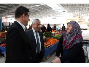 Başkan Subaşıoğlu Pazaryeri Esnafını Ziyaret Etti