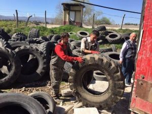 15 Günde 3 Ton Atık Lastik Toplandı