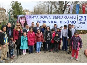 Down Sendromlu Çocuklar Çiçek Dikti