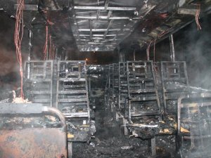 Park Halindeki İşçi Servisi Yandı