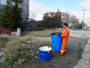 Kulu'da soba ve kalorifer külleri için ayrı çöp bidonu