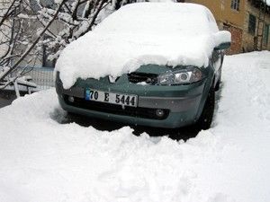 Başyayla'da kar yağışı