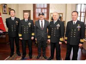 Gemi Komutanları, Büyükşehir Belediyesi’ni Ziyaret Etti