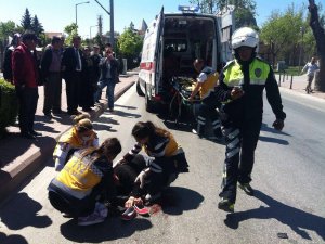 Rektörlük karşısında feci kaza