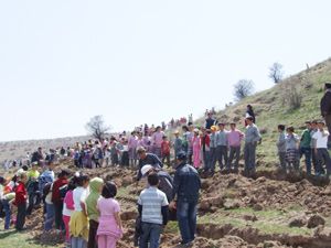 Minik eller, 2 bin fidanı toprakla buluşturdu