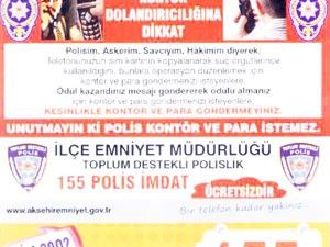 Kontör dolandırıcılığına karşı uyarı