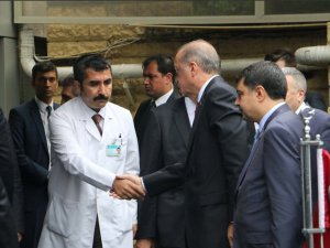 Erdoğan Haseki Hastanesi'ne gitti