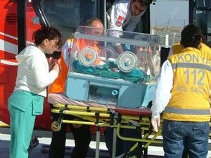 Kulu'da erken doğan bebeğe hava ambulansı