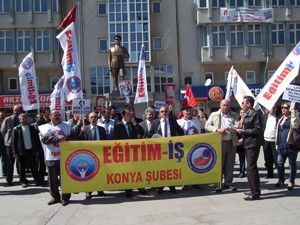 Eğitim-İş Akşehir'de 4+4+4 protestosu yaptı