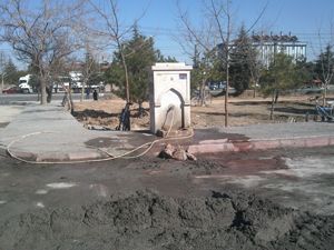 Belediye tatlı su ile harç karıyor