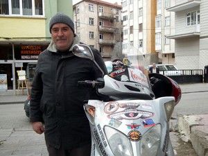 Motorize seyyah Akşehir'e geldi