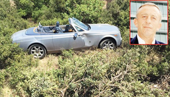 Ali Ağaoğlu'nun Rolls Royce'u Uçuruma Uçtu