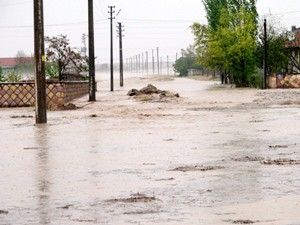 Aksaray'da ani yağış sele neden oldu