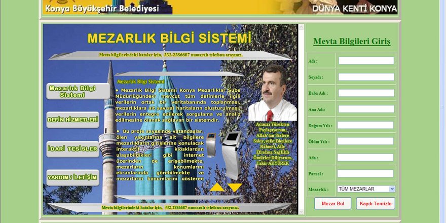 Konya Mezarlık Bilgi Sistemi tüm ilçelerde