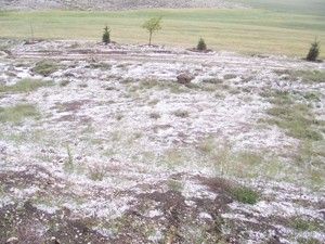 Kulu'da yağan dolu çiftçiyi korkuttu