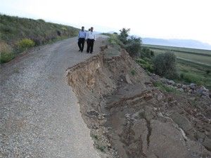 Yalıhüyük yolunda heyelana önlem