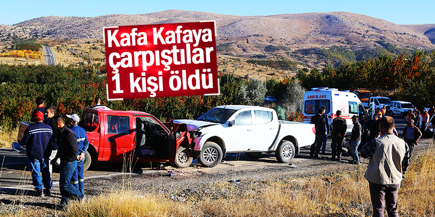 Konya'da iki kamyonet çarpıştı: 1 ölü, 4 yaralı