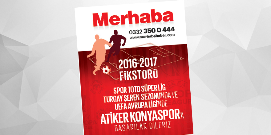Konyaspor 2016-2017 fikstürü 1. ve 2. yarı