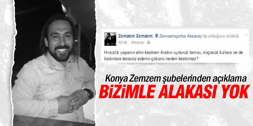 "Zemzem şubelerinin ilgili şahısla alakası yoktur"