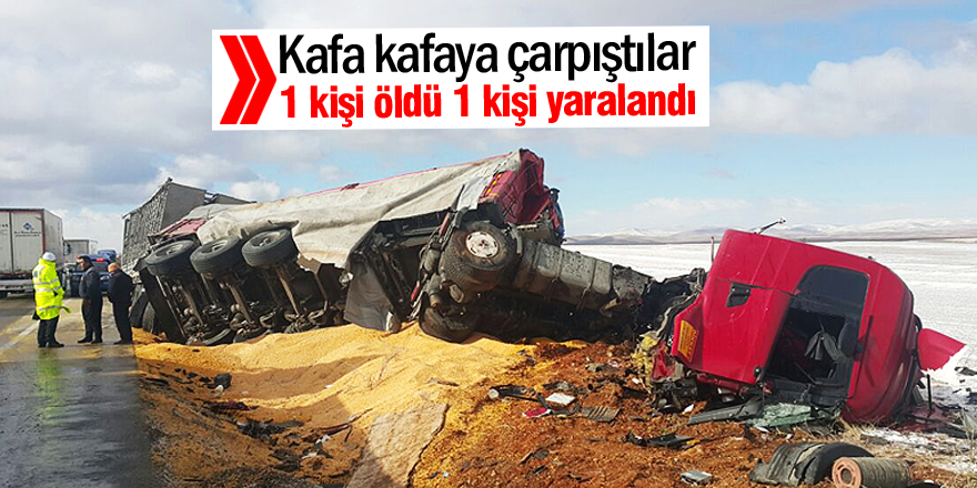 Konya'da iki tır çarpıştı: 1 ölü, 1 yaralı