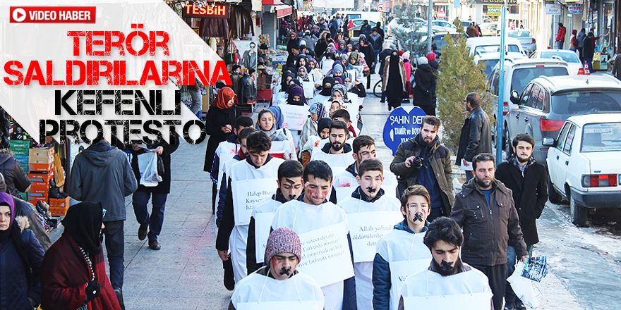 Terör saldırılarına kefenli protesto