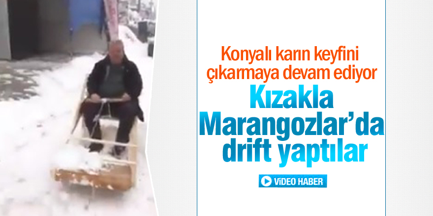 Kızakla Marangozlar’da drift yaptılar