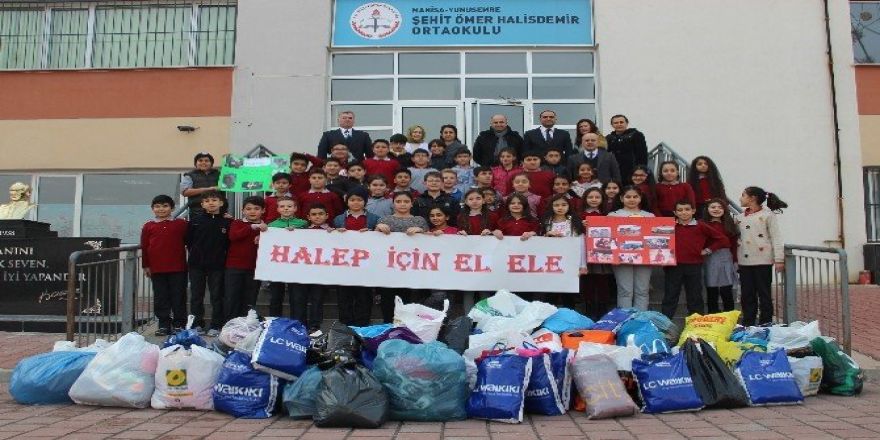 Minik yüreklerini Halep için birleştirdiler